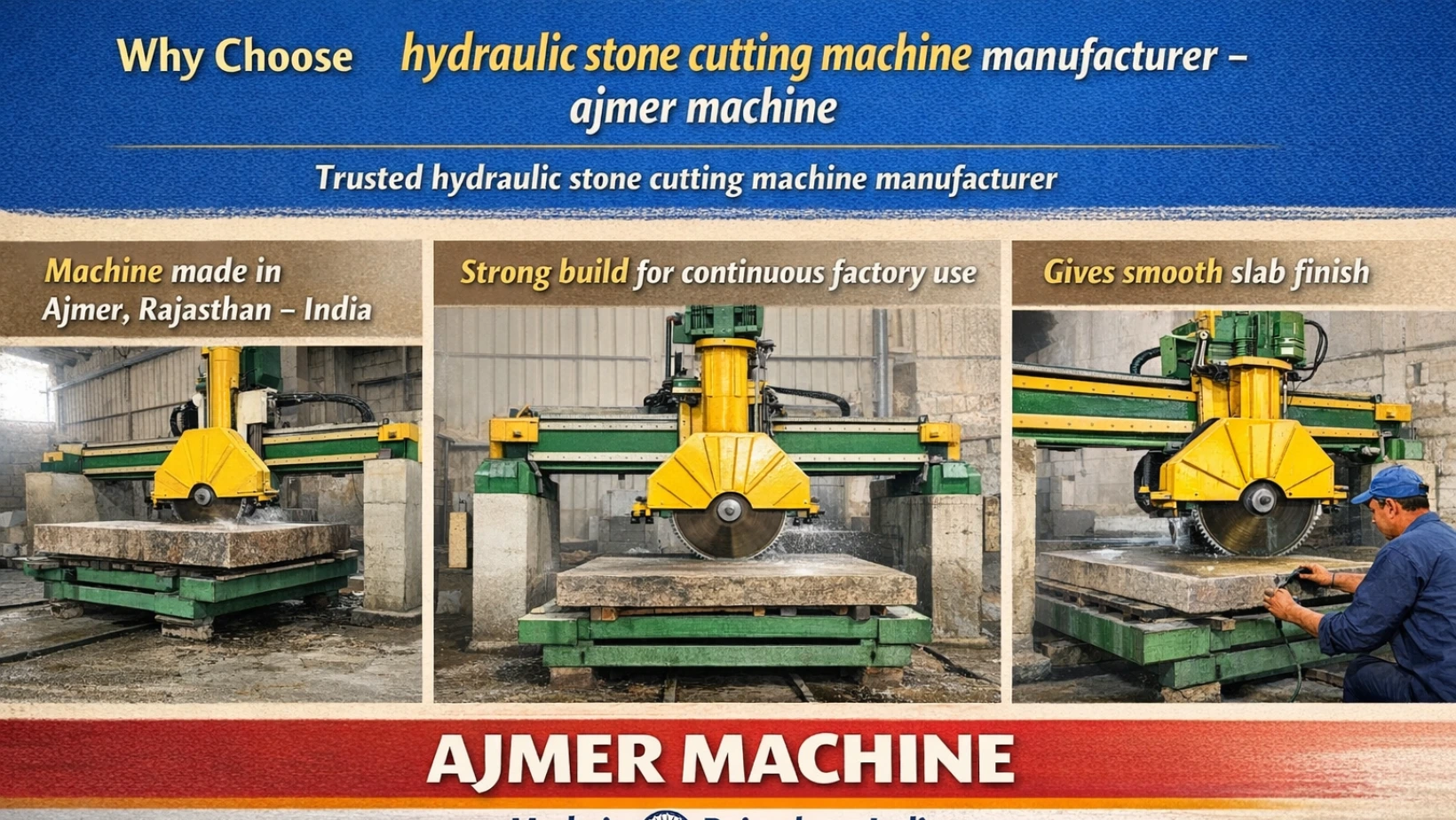 hydraulic stone cutting manufacturer machine in ajmer Ajmer Machine